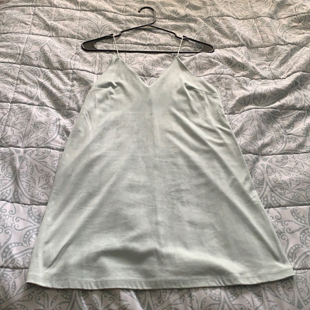 Mint Green Suede mini Dress